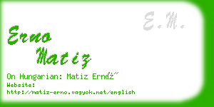 erno matiz business card